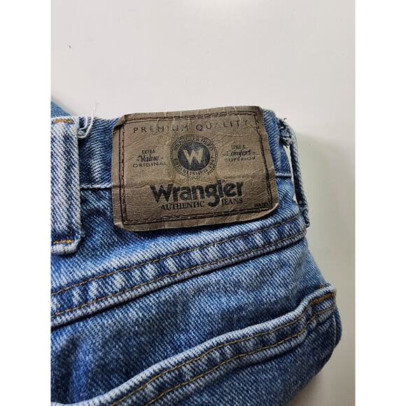 WRANGLER Blue Medium Wash Relaxed Fit Western Casual Jeans SZ 38x30 - Picture 4 of 8